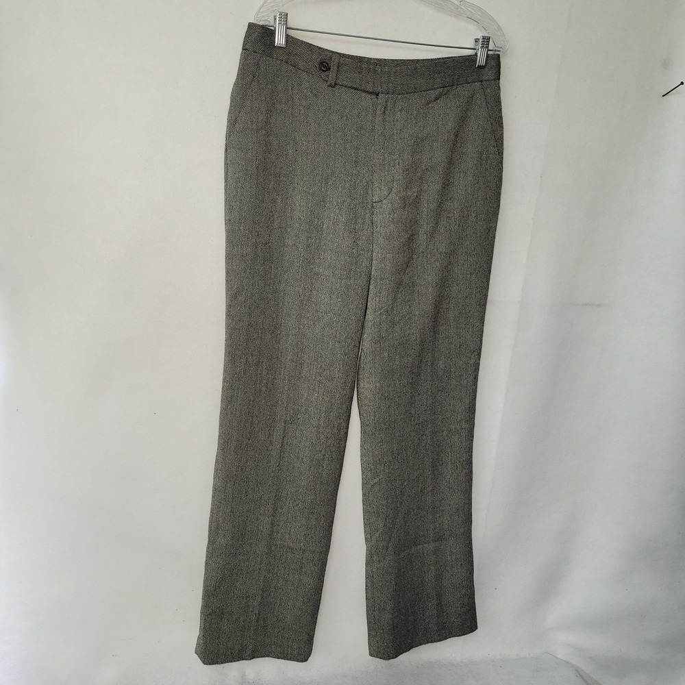 Chaps Pants Women 12 Wool Blend Herringbone Straight‎ Leg Lined Career Trouser